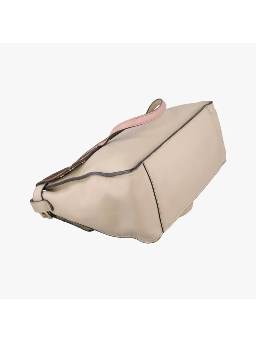 Fendi Flip Beige Pink Brown Leather Shoulder